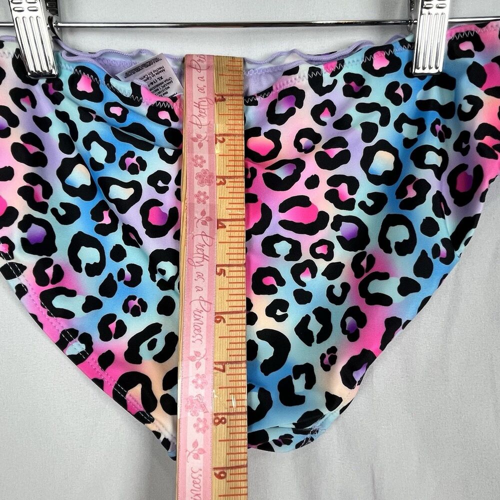 Girls 2 Piece Swimsuit Leopard Colorful XL 14-16 UPF 50+ Bikini Set - Picture 8 of 11